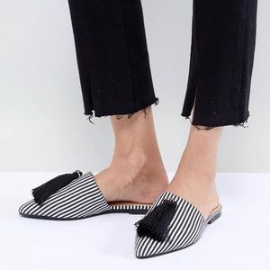 RAID Black Mono Striped Mules